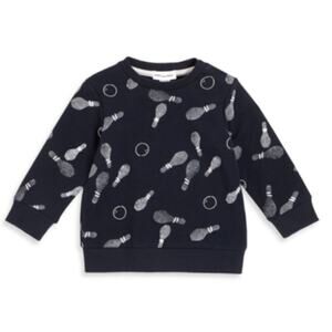 MILES THE LABEL Baby Black Chess Club Ruffle Sweatshirt Size 6 M
